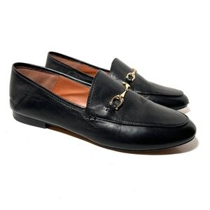 Coach 8B Black Leather Designer Haley Horse Bit Loafers Flats FG3110